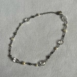Vintage Retired Silpada Pearl Crystal Quartz Sterling Silver Necklace